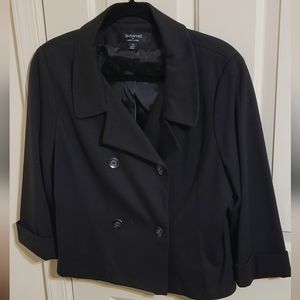 Signature Larry Levine sz 14 black ladies  business skirt suit double-breasted